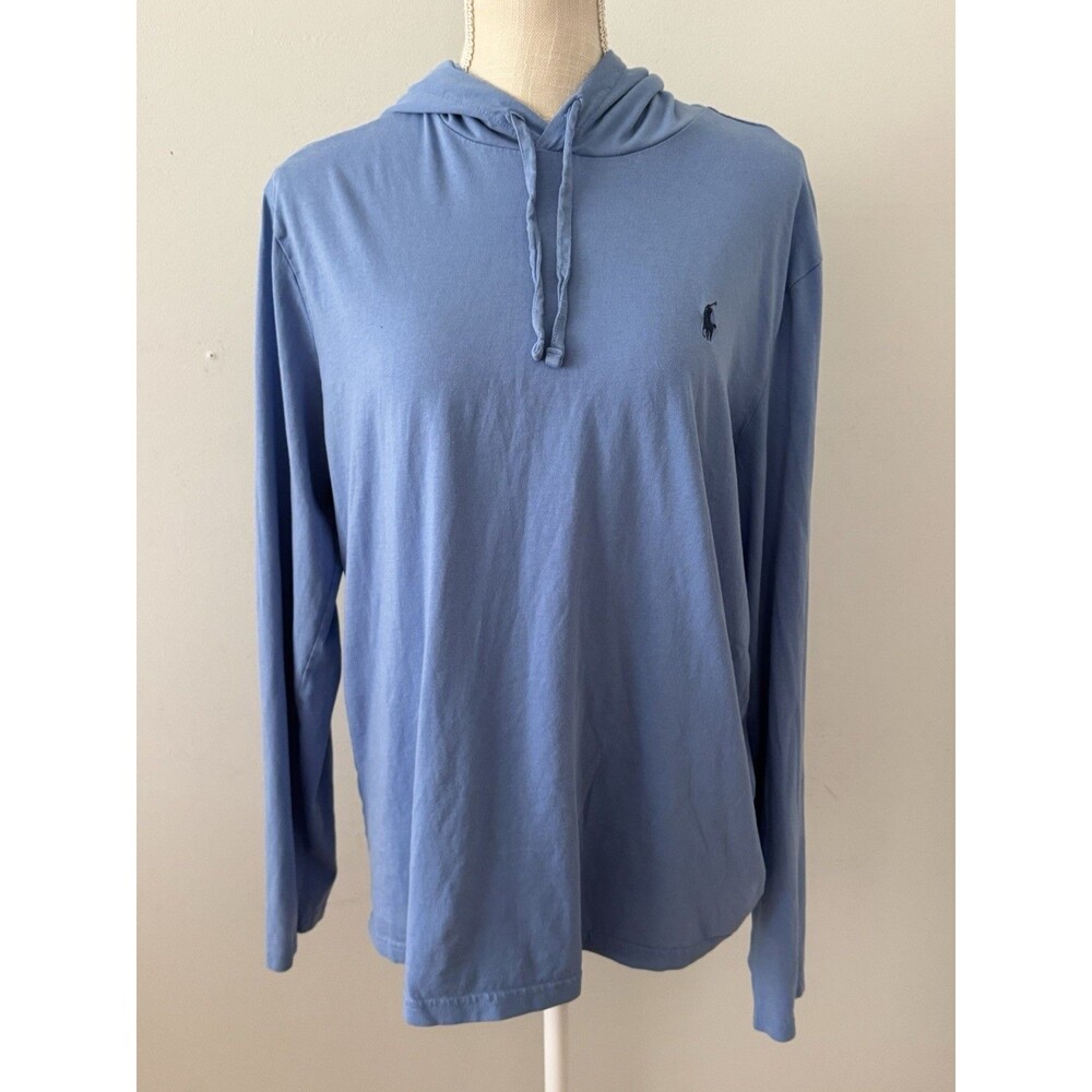 Polo Ralph Lauren Blue Jersey Hooded T-Shirt Size Large